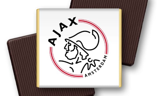 chocolade met bedrijfslogo voor AJAX